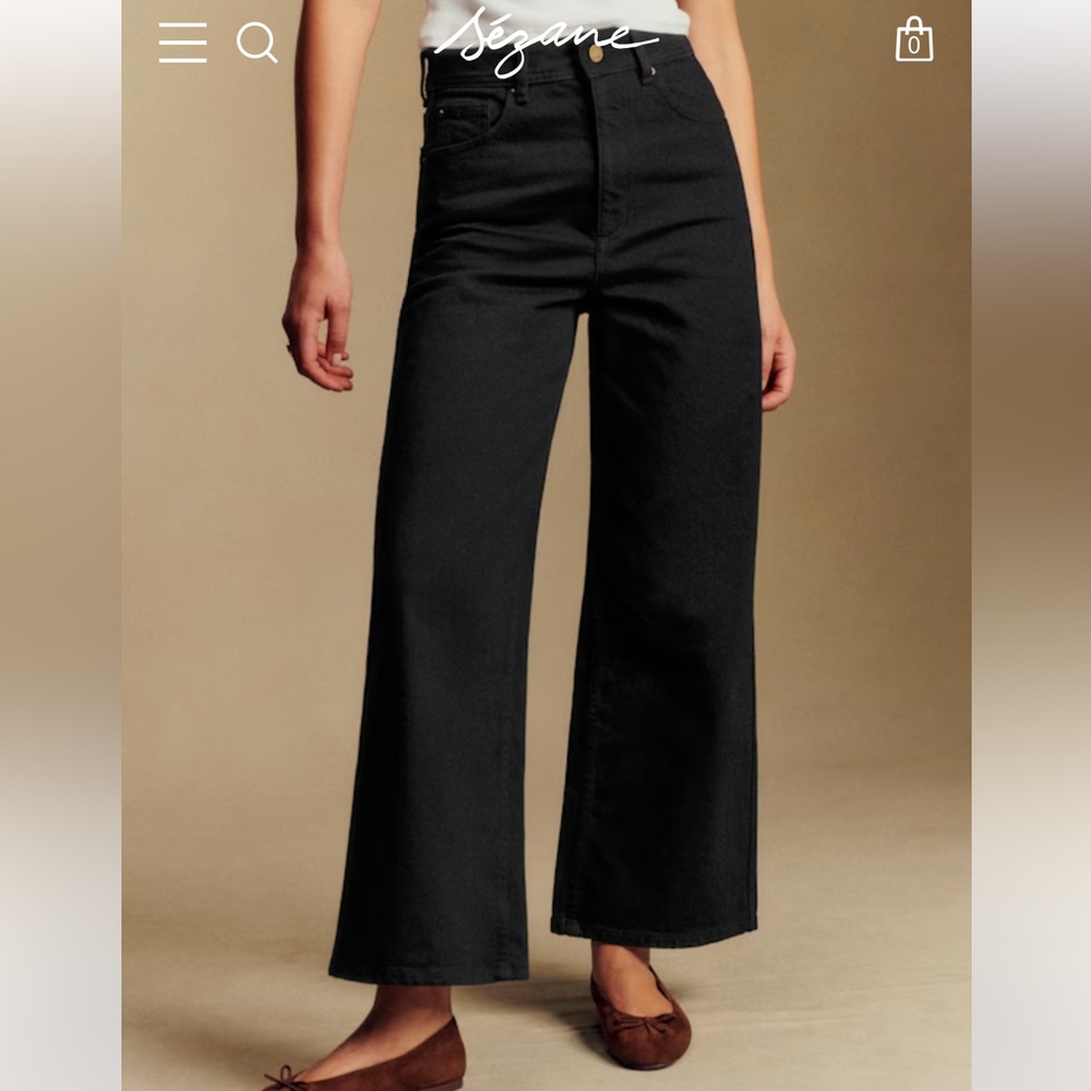 Sezane Women's High Rise Black Jeans